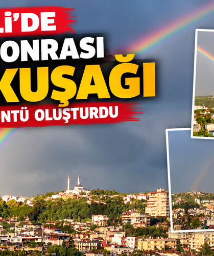 Kadirli'de Yağmur Sonrası Gökkuşağı Görsel Şölen Sundu