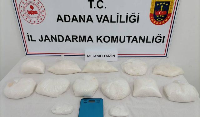 Adana'da uyuşturucu operasyonunda 10 kilo 244 gram metamfetamin ele geçirildi