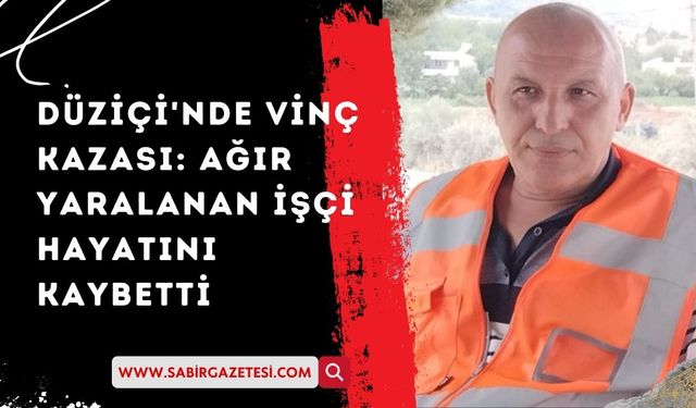 Düziçi'nde Vinç Kazası: Ağır Yaralanan İşçi Hayatını Kaybetti