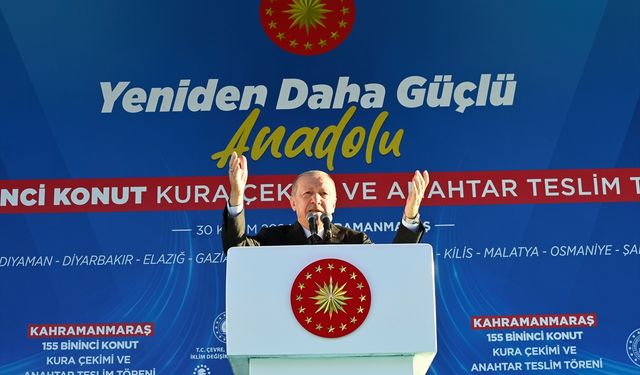 Cumhurbaşkanı Erdoğan, "Yeniden Güçlü Anadolu" 155 Bininci Konut Kura Çekimi ve Anahtar Teslim Töreni'nde konuştu: (1)