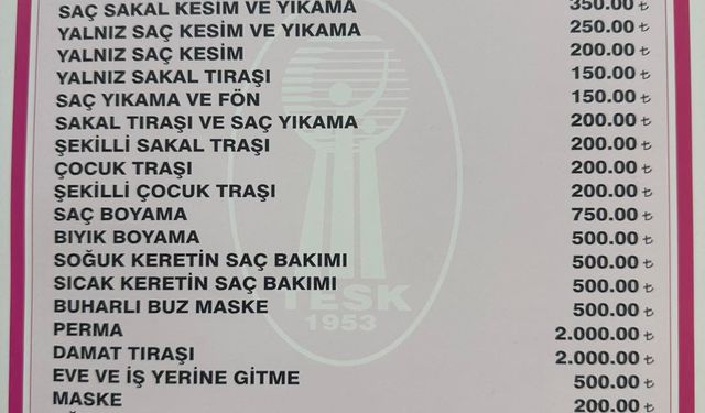 Düziçi’nde Berber Fiyatlarına Yeni Düzenleme