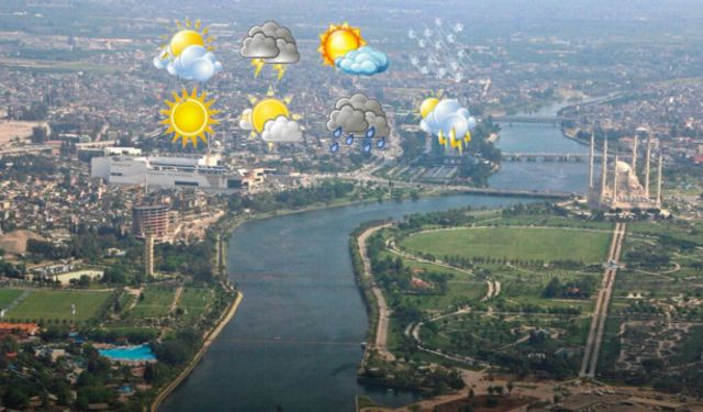 ADANA VE İLÇELERİNDE GÖKYÜZÜ BULUTLU, YER YER YAĞIŞLI