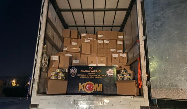 Adana'da 7 milyon makaron ele geçirildi