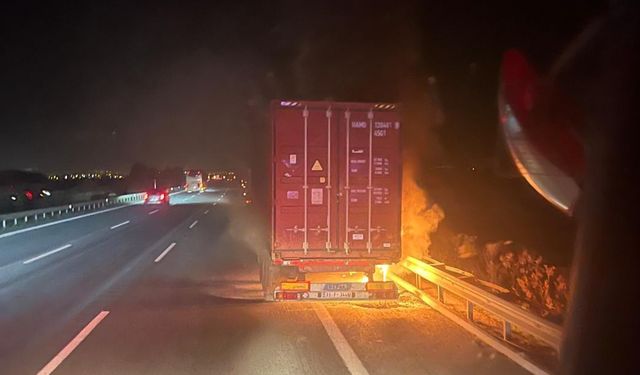 Düziçi Otoyolunda Makarna Yüklü TIR Alev Aldı