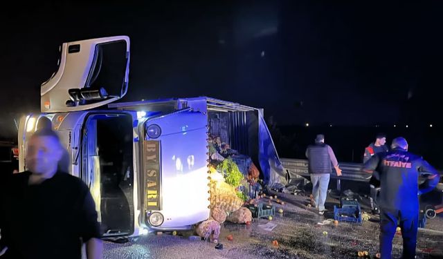 Adana'da devrilen kamyonetteki 1 kişi yaralandı