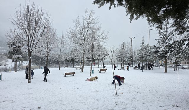 Pozantı ve Feke ilçelerinde kar etkili oldu