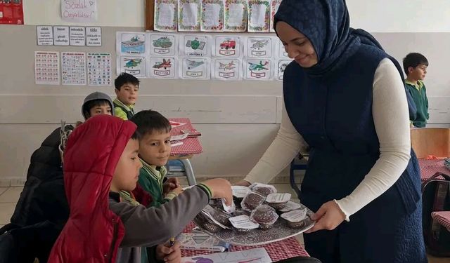 Göksun Büyükkızılcık’ta Berat Kandili’nin Huzuru Okulda Hissedildi