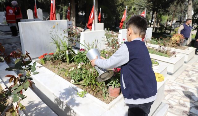 Hatay'da şehit mezarlarında bakım ve onarım çalışması yapıldı