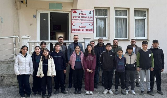Kozan'da öğrencilerden şehit ve gaziler derneğine ziyaret
