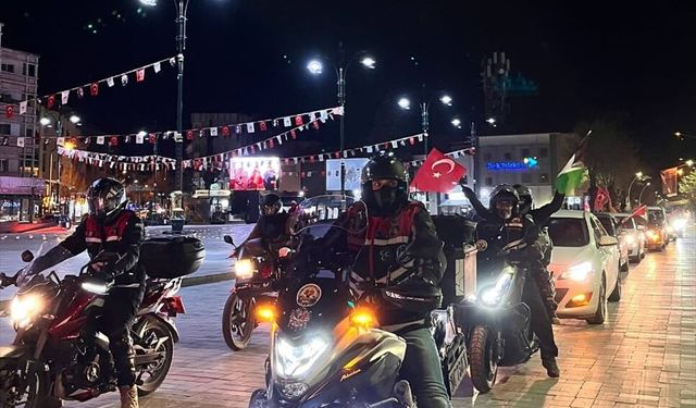 Burdur'da Gazze'ye destek için araç konvoyu oluşturuldu