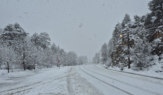 Burdur'un Altınyayla ilçesinde kar yağışı etkili oldu
