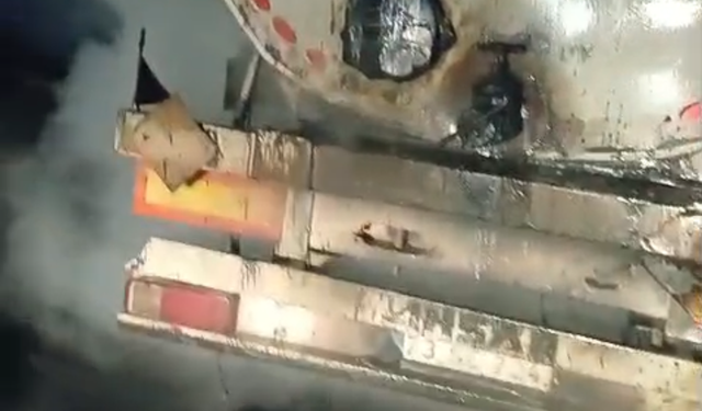 Düziçi–Osmaniye yolunda tanker yangını meydana geldi