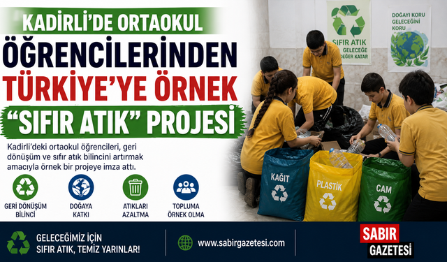 Kadirli’de Ortaokul Öğrencilerinden Türkiye’ye Örnek “Sıfır Atık” Projesi