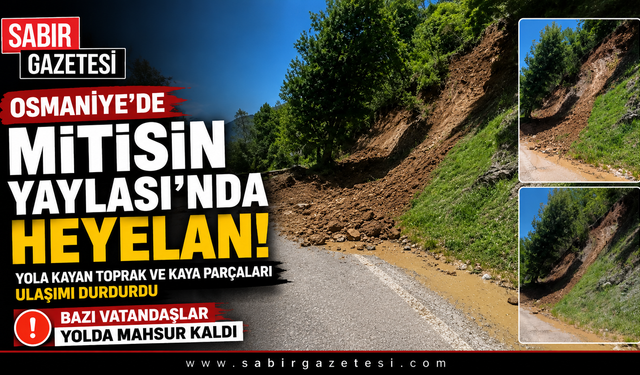 Mitisin Yaylası’nda Heyelan Yol Kapandı