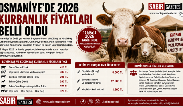 Osmaniye’de 2026 Kurbanlık Fiyatları Belli Oldu