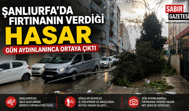 Şanlıurfa'da fırtınanın verdiği hasar gün aydınlanınca ortaya çıktı