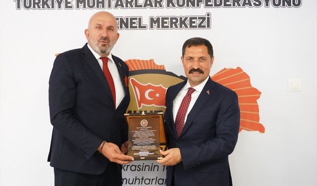 Türkiye Muhtarlar Konfederasyonundan Hatay Valisi Masatlı'ya 'Asrın Valisi' ödülü