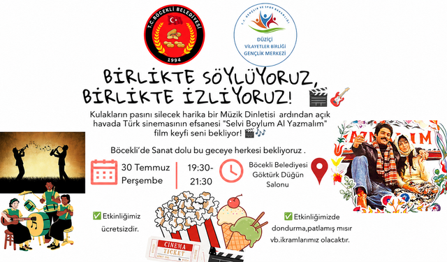 Böcekli Belediyesi'nden açık havada sinema keyfi