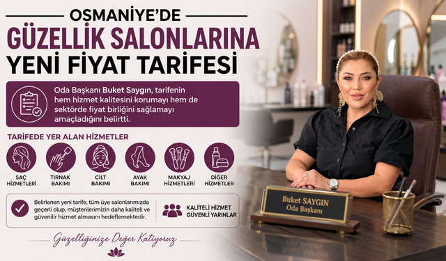 Osmaniye'de Güzellik Salonlarına Yeni Fiyat Tarifesi