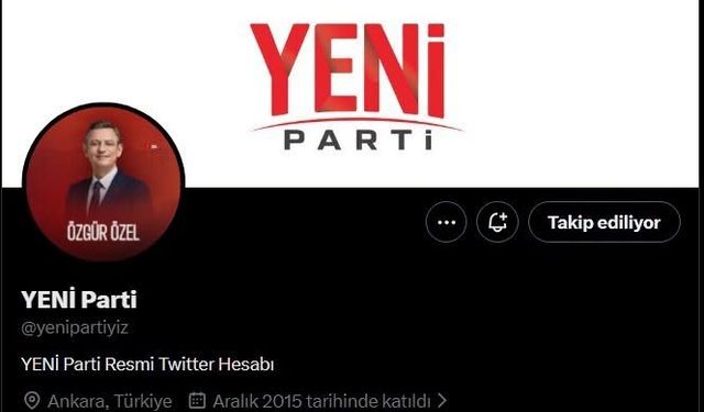 YENİ Parti'nin Resmi X Hesabı Yayında
