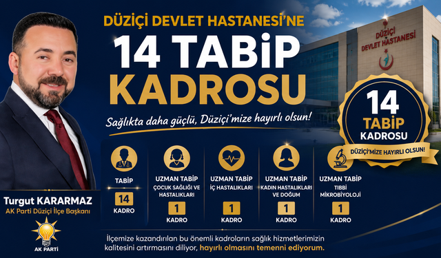 Düziçi Devlet Hastanesi’ne 14 Tabip Kadrosu