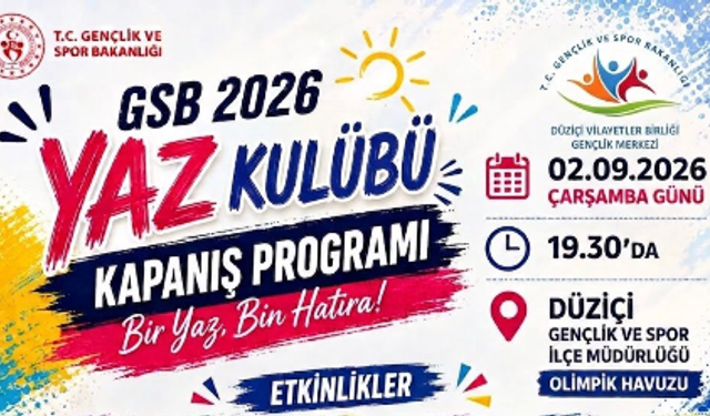 GSB 2026 Yaz Kulübü Coşkulu Bir Kapanış Programıyla Veda Ediyor