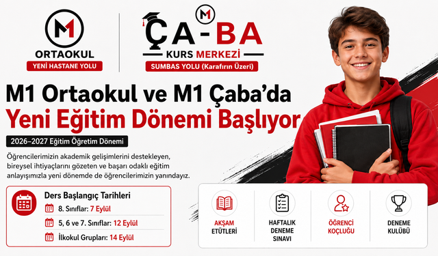 M1 Ortaokul ve M1 Çaba’da Yeni Eğitim Dönemi Başlıyor