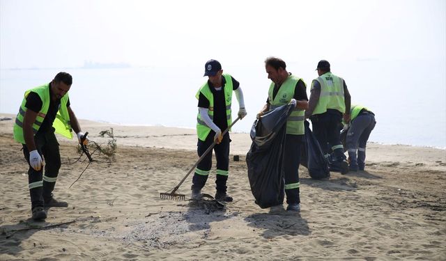 Hatay'da sahillerde temizlik çalışması yapıldı
