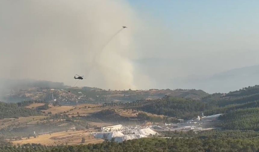 Aydın Bozdoğan’da 15 Saattir Devam Eden Orman Yangınına Hava ve Kara Müdahalesi Sürüyor