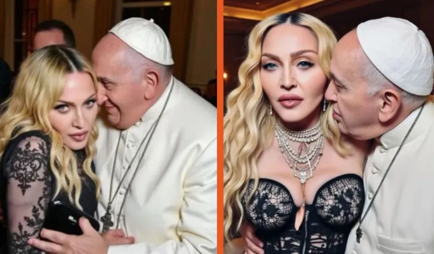 Madonna'dan Tartışma Yaratacak Paylaşım Papa ile Sarmaş Dolaş Görüntüleri