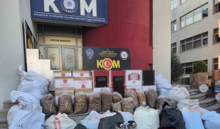 Mersin'de 292 bin 102 makaron ve 250 kilogram bandrolsüz tütün ele geçirildi