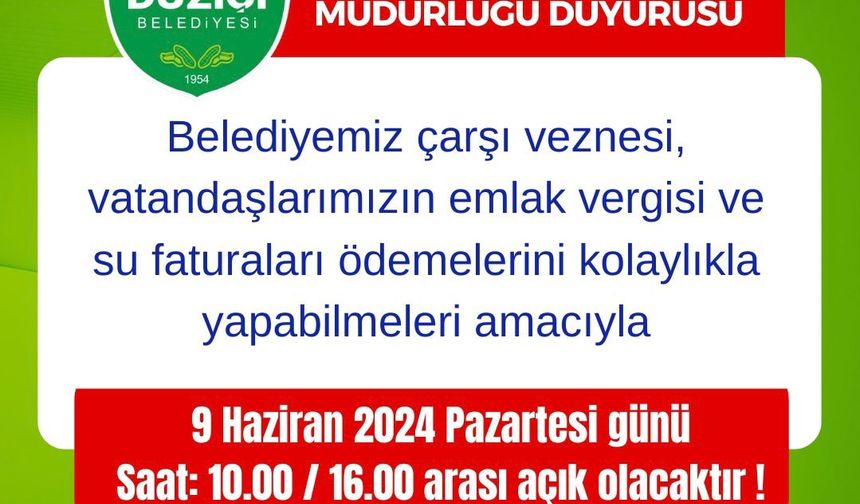 Düziçi Belediyesi Veznesi Bayramda Açık mı?
