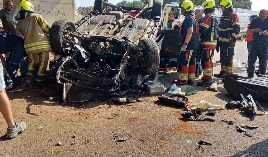 Bandırma’da Takla Atan Otomobilde Korku Dolu Anlar