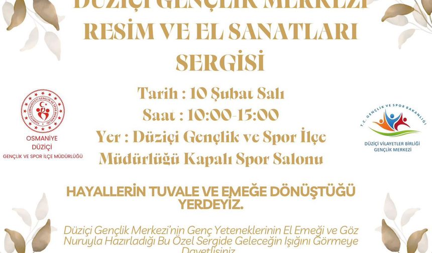 10 Şubat’ta Düziçi Gençlik Merkezi Sergisi Açılıyor Mu?