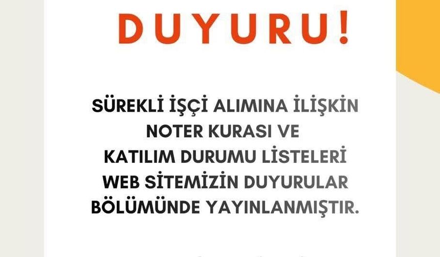 DSİ İşçi Alımı Kura Takvimi