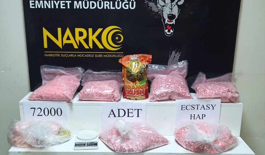 Adana'da 72 bin 131 uyuşturucu hap ele geçirildi