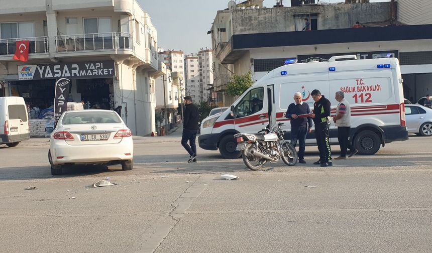 Kadirli Bulvarında Otomobil-Motosiklet Kazası