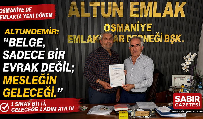 Altundemir “Belge, sadece bir evrak değil; mesleğin geleceği"