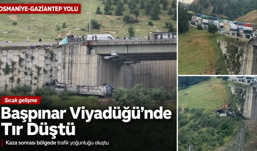 Başpınar Viyadüğü’nde tır düştü