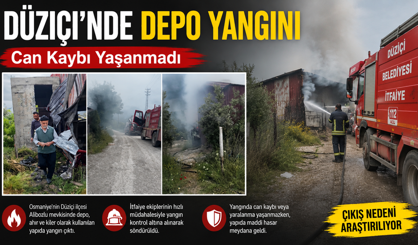 Düziçi’nde Depo Yangını  Can Kaybı Yaşanmadı