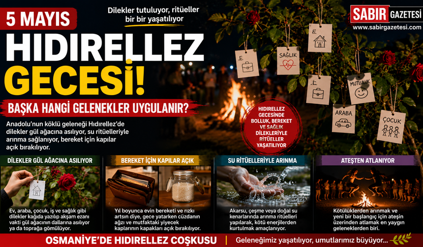 Gecelik Hıdırellez Ritüeli! Osmaniye’de Dilekler Gül Ağacına Asılıyor