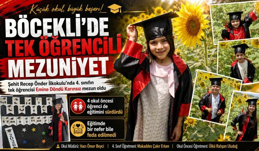 Böcekli’de Tek Öğrencili Mezuniyet