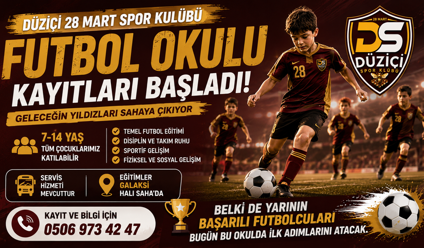 Düziçi 28 Mart Spor Kulübü Futbol Okulu Kayıtları Başladı