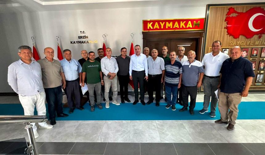 Erzin Muhtarlarından Kaymakam Özaydın'a Veda Ziyareti