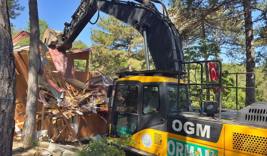 Osmaniye'de orman arazisine kaçak inşa edilen evlerin yıkımına başlandı