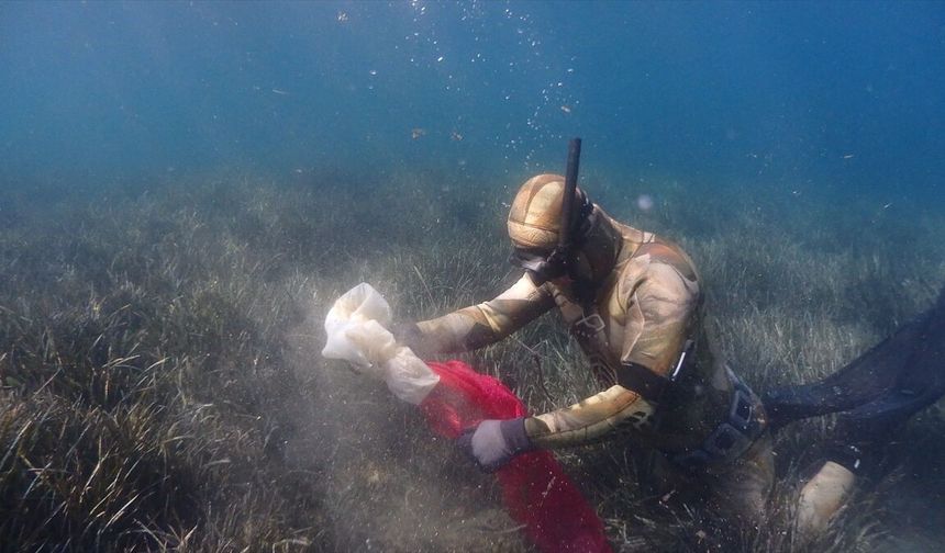 Bodrum'da deniz dibi temizliği yapıldı