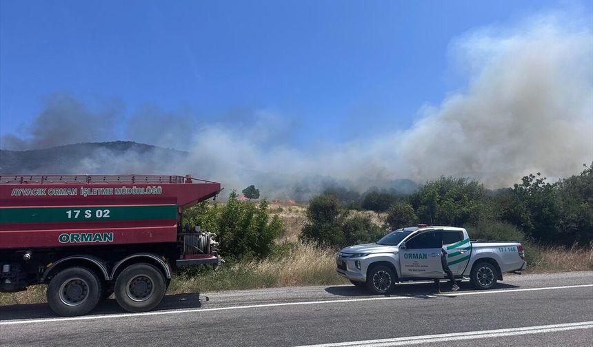 Çanakkale'de ormanlık alanda çıkan yangına müdahale ediliyor