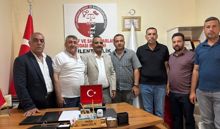 MHP Ceylanpınar'dan Esnaf Odasına Anlamlı İade-i Ziyaret