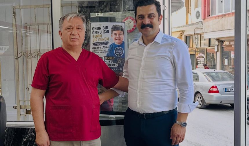 Berber Esnafı Bekir'den DMD Hastası Uygar'a Anlamlı Destek
