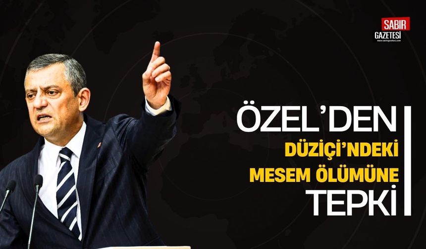 Özel’den Düziçi’ndeki MESEM Ölümüne Tepki